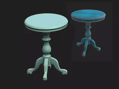  vintage table4 Low-poly 3D model