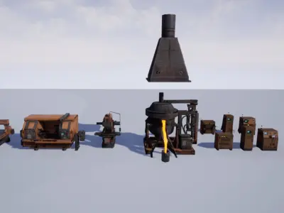 Industrial Machine Low-poly 3D model