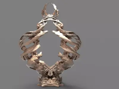 Siren Dance sculpture 4 3D model