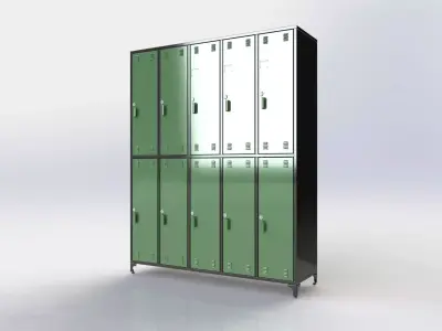 Industrial Sheet Metal Cabinet 3D Model  3D model
