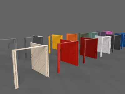 PBR Metal Gate B1 Low-poly 3D model