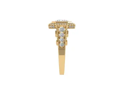 Asscher Art Deco Ring 3D print model get