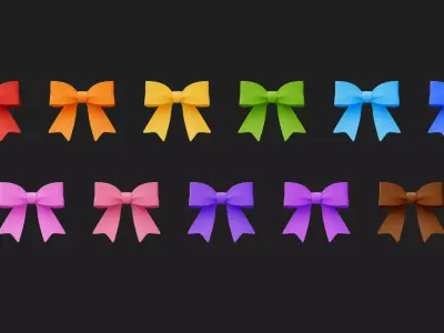 Cartoon Bow Low-poly 3D model buy