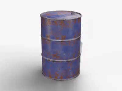 Steel Barrel - Blue - Rusted 3D model