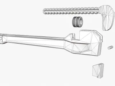 Stylized Low Poly Pipe Wrench Low-poly 3D model