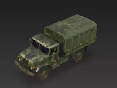 Heavy Military Cargo Truck 3D Model Low-poly 3D model