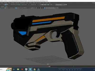 Hard Surface Gun Model Free 3D model