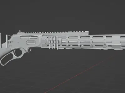 Modernized Tactical Winchester Lever Action Rifle 3D model