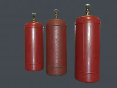50 Liter Gas Cylinder PBR Game Ready  Low-poly 3D model