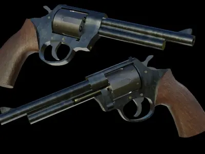 LOW POLY REVOLVER Free low-poly 3D model buy