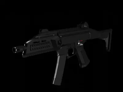 Machine Gun GNB HPA CZ Scorpion EVO 3 A1 - Two Types  Low-poly 3D model