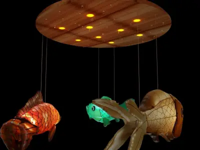 Chinese fish  lantern  3D model purchase