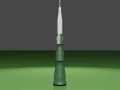 Low Poly Soviet N-1 Rocket V1 Free 3D model