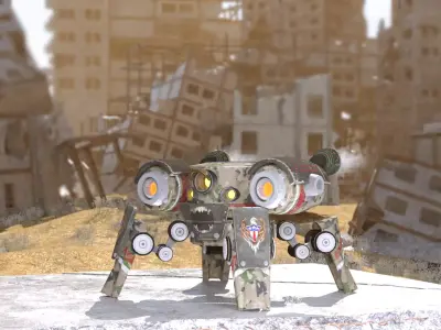 Spider Mech Low-poly 3D model