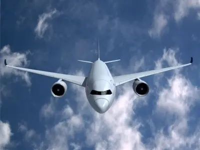 Airbus A350-900 commercial aircraft Low-poly 3D model
