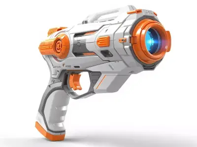 Sci-Fi Energy Blaster 3D Model V02 Low-poly 3D model