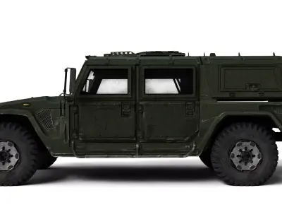 Am General Hmmwv Rigged Military Humvee 3D Model  3D model
