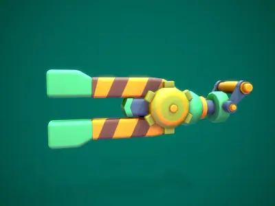Stylized Magnetgun Low-poly 3D model
