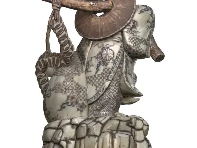 Bone Buddha Low-poly 3D model