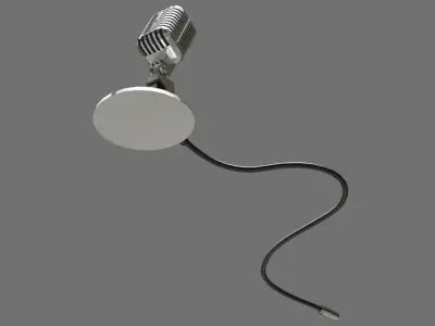 Retro Microphone 2A Low-poly 3D model
