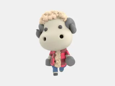 Cute Sheep 3D Illustration 3D model order