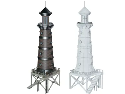 Lighthouse 07 Low-poly 3D model
