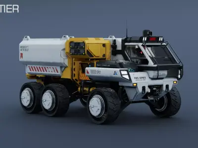 PBR-Frontier Cargo Rover 3D Model Rigged-Game Ready-Blender-FBX Low-poly 3D model
