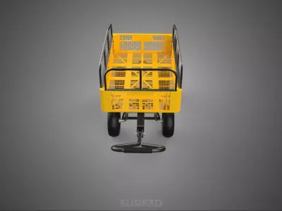 CRATE TRAY BED RAILS RACK FENCE CAGE TROLLEY CART WAGON TRAILER 3D model