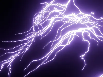 Lightning Bolt Generator Slow Motion Animated For Blender 3D model