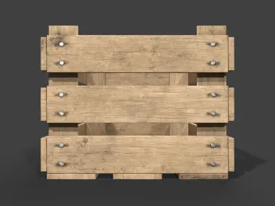 Wooden Fruit Crate Low-poly 3D model