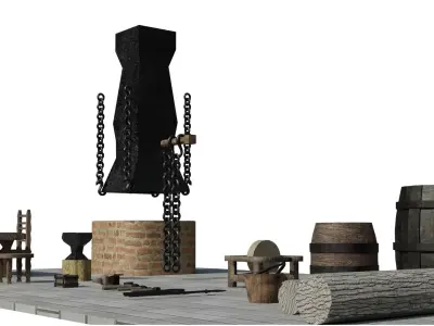 Medieval Blacksmith Props Pack 20 Forging Tools  Free low-poly 3D model