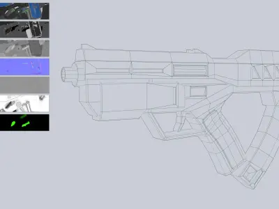 Cyberpunk gun collection 3D Model Pack