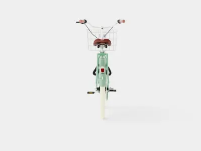 Green Bicycle Low-poly 3D model