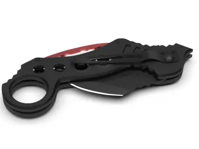 Karambit knife - black matte 3D model