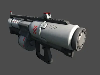 Heavy Weapons Sci-Fi Assault Rifle Low-poly 3D model