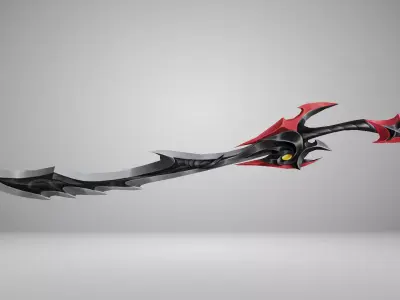 Futuristic Sword Low-poly 3D model 14