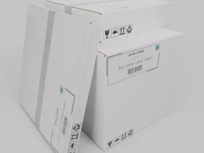 Cardboard Box Square Proportions Trio - Rigged and Customizable 3D Model Pack