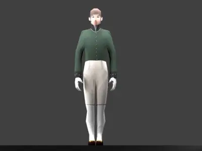 INFANTRY OFFICER in City dress Low-poly 3D model