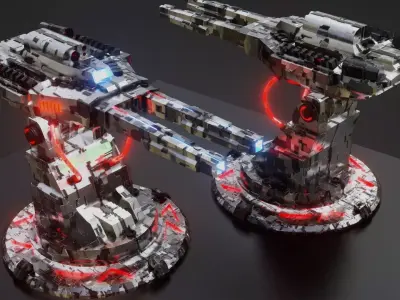 Alien game weapon Low-poly 3D model