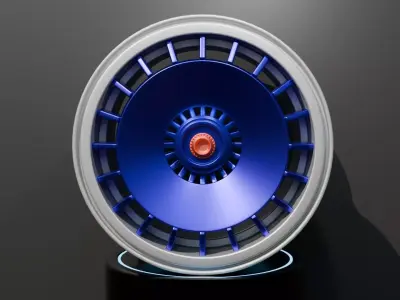 Sport Rim blue wheel 3D model
