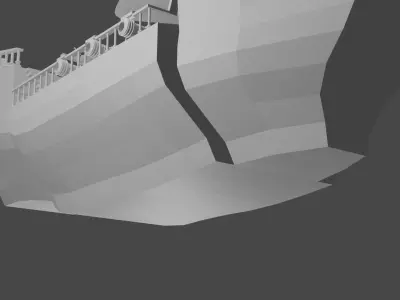Pirate ship boat no texture blender 3D model