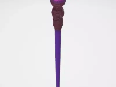 magic stick with stone 3D model