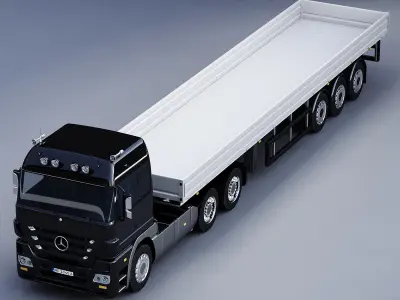 Mercedes Benz Actros Trailer Truck 3D model