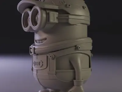 Minions car racer 3D print model