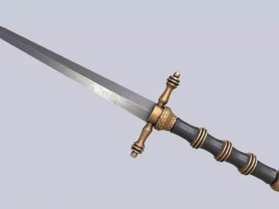 Dagger Low-poly 3D model 5