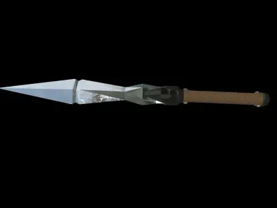 Low Poly Tactical Dagger Knife 3D Model Free low-poly 3D model