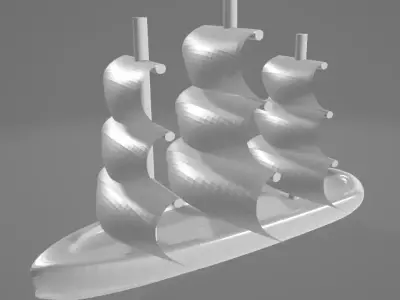 Frigate sailing ship 3D model