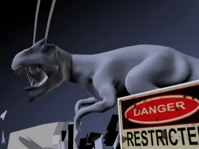 Allosaurus Rigged And Animated Low-poly 3D model