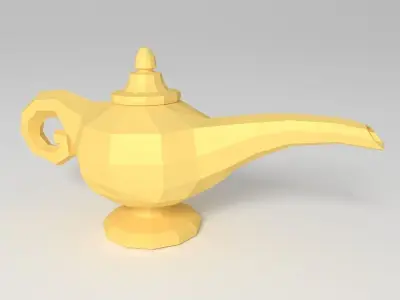 Cartoon Magic Lamp Low-poly 3D model