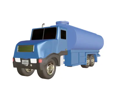 Short Oil Truck 3D model